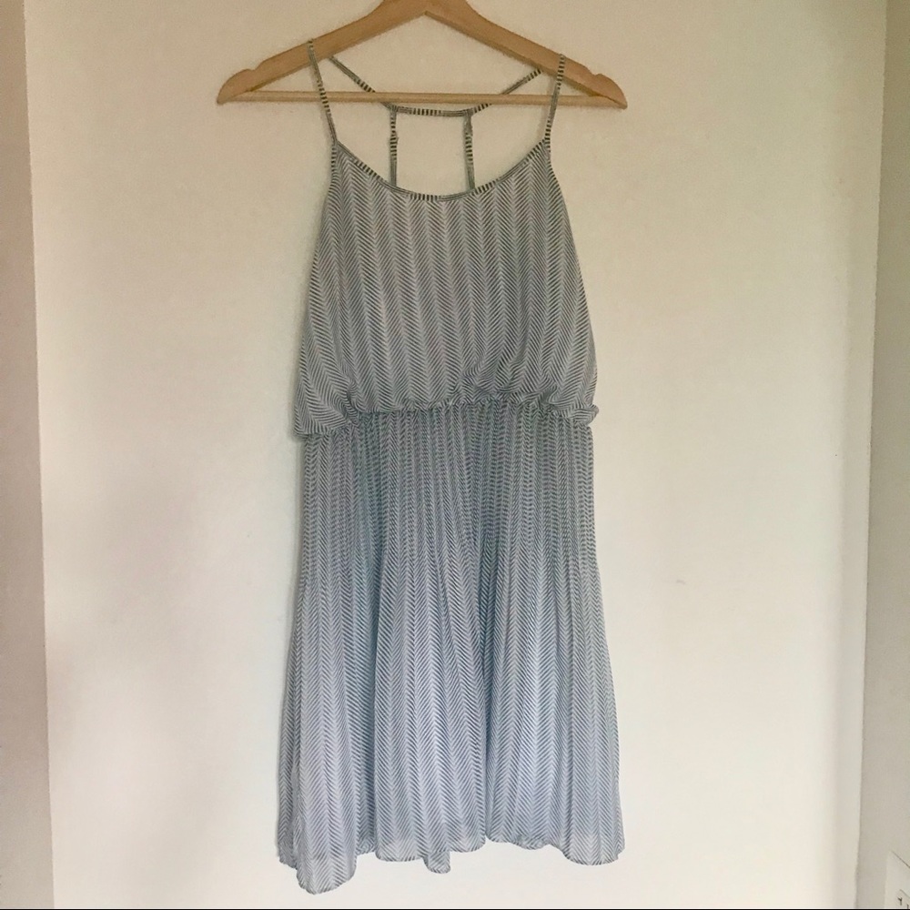 Armani Exchange blue and white flowy dress
